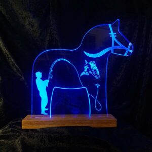 Dalahäst "Fiske" Blå